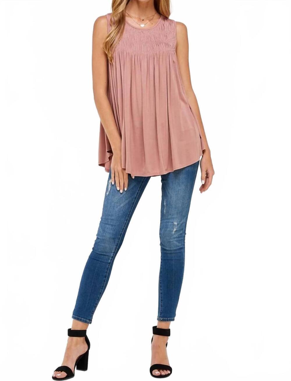 NEW ALLIE ROSE sydney smocked top in mauve